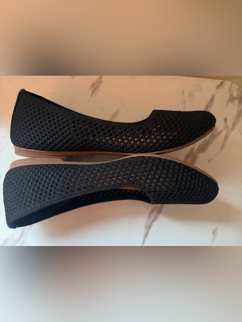 Rothys Black Mesh The Square, Size 8-1/2, EUC